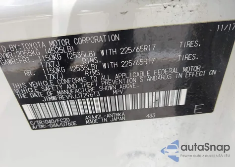 2018 Toyota Rav4 Adventure/Xle from USA, damaged, VIN JTMWFREV9JJ729613